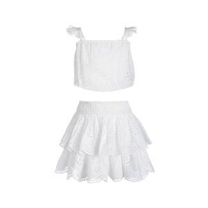 Change Of Scenery Girls  2Pc Bryn Top & Skirt Set, White